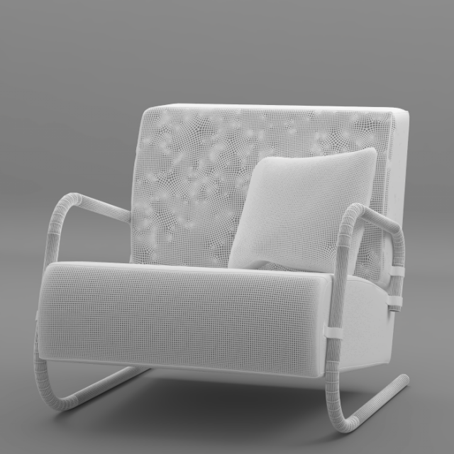 arm chair -001 3D Model .c4d .max .obj .3ds .fbx .stl .blend 