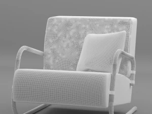 kursi berlengan -001 Model 3D