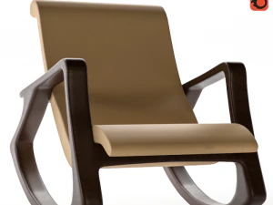 poltrona girevole in pelle Modello 3D