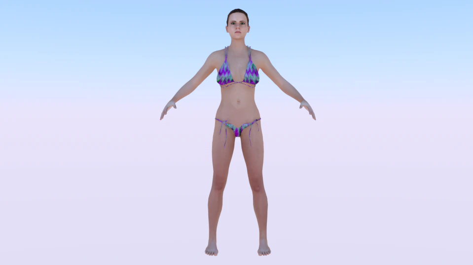 A Woman in a Bikini 01 3D Model .c4d .max .obj .3ds .fbx .stl .blend 