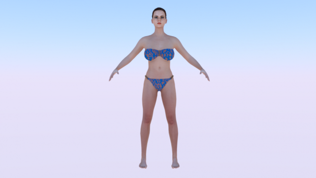 A Woman in a Bikini 02 3Dモデル .c4d .max .obj .3ds .fbx .stl .blend 