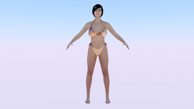 A Woman in a Bikini 03 3Dモデル .c4d .max .obj .3ds .fbx .stl .blend 