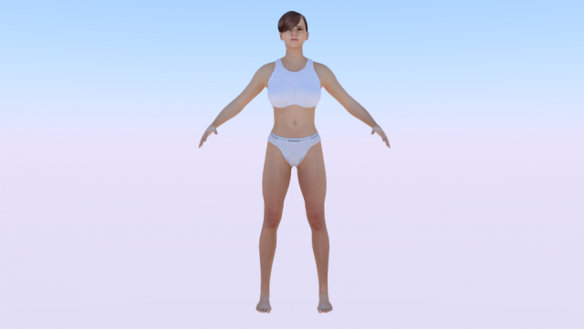 A Woman in a Bikini 010 3D Model .c4d .max .obj .3ds .fbx .stl .blend 