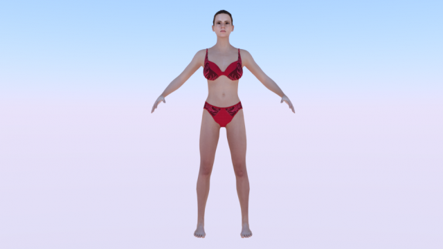 A Woman in a Bikini 011 3D Model .c4d .max .obj .3ds .fbx .stl .blend 