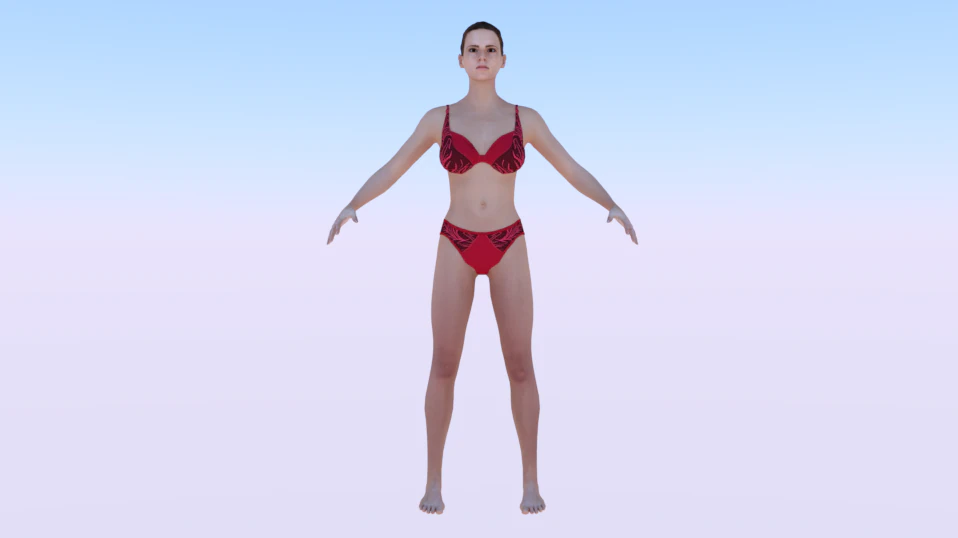 A Woman in a Bikini 011 3D Model .c4d .max .obj .3ds .fbx .stl .blend 