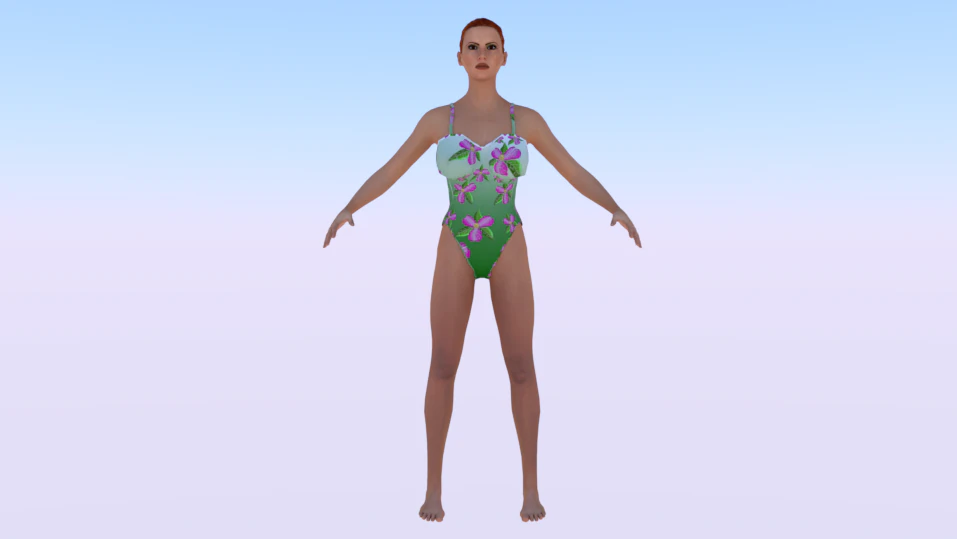A Woman in a Swimsuit 01 3D Model .c4d .max .obj .3ds .fbx .stl .blend
