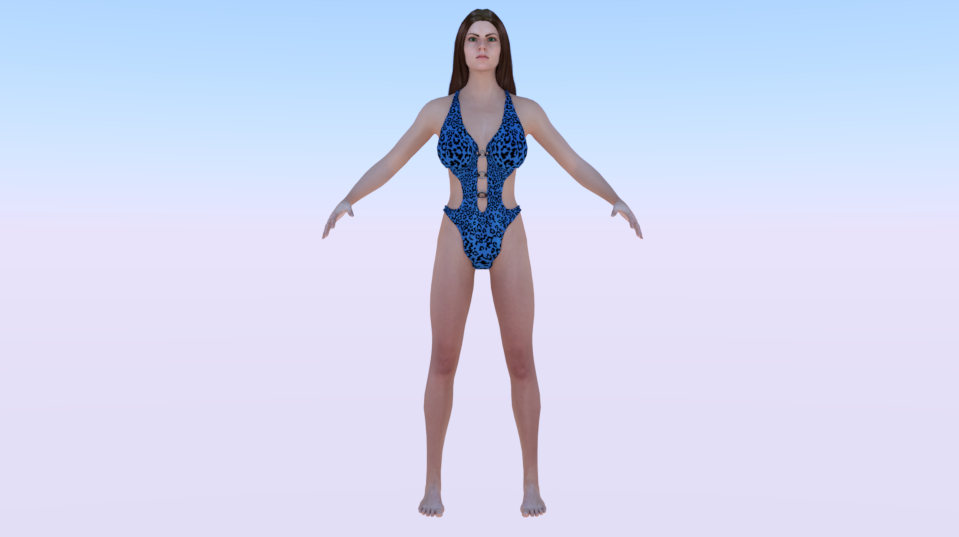 A Woman in a Swimsuit 02 3D in 3DExport