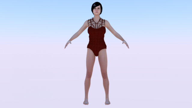 A Woman in a Swimsuit 03 3D 模型 .c4d .max .obj .3ds .fbx .stl .blend 