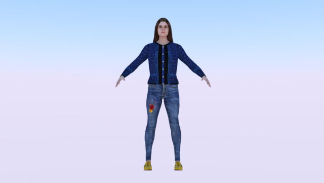 Woman in Casual Clothes 01 3D Model .c4d .max .obj .3ds .fbx .stl .blend 