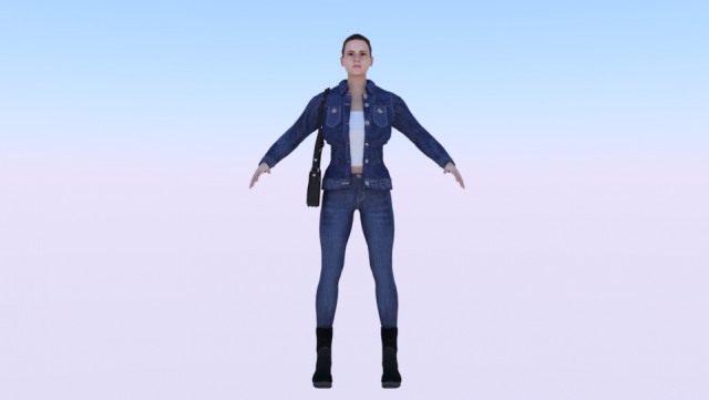 Woman in Casual Clothes 02 Model 3D .c4d .max .obj .3ds .fbx .stl .blend 