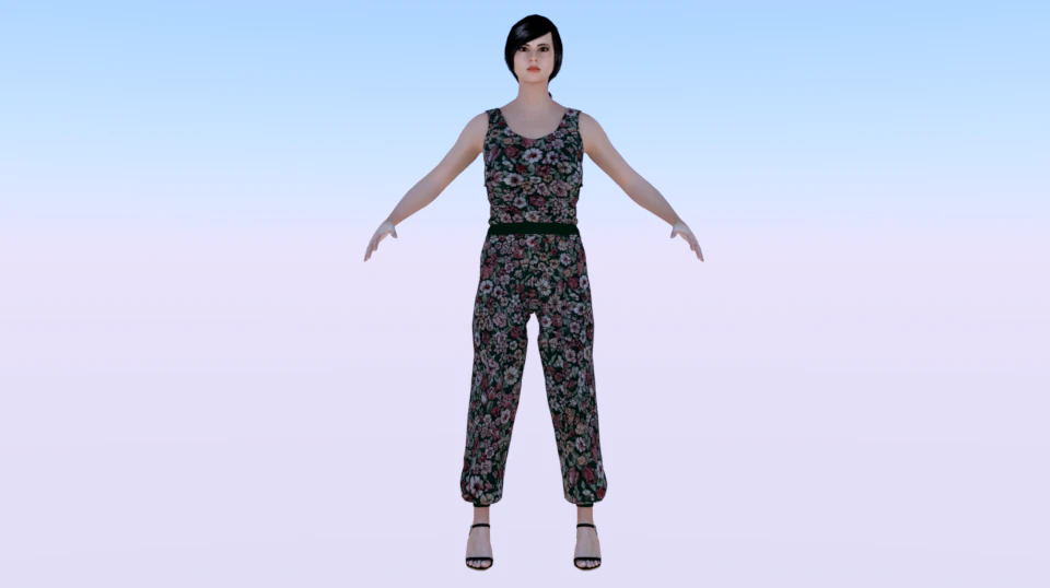 Woman in Casual Clothes 04 3D Model .c4d .max .obj .3ds .fbx .stl .blend