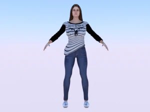 Femme en v&ecirc;tements d&eacute;contract&eacute;s 06 Modèle 3D