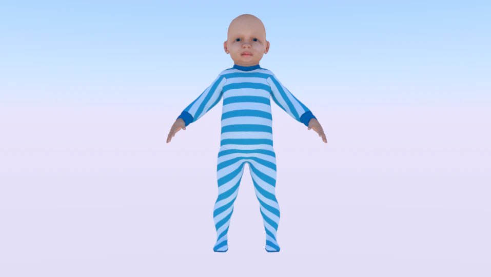 Baby Boy 3D Model .c4d .max .obj .3ds .fbx .stl .blend 