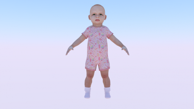 Baby Girl Modello 3D .c4d .max .obj .3ds .fbx .stl .blend 
