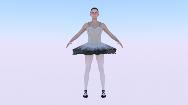 Ballerina 01 3D Модель .c4d .max .obj .3ds .fbx .stl .blend 