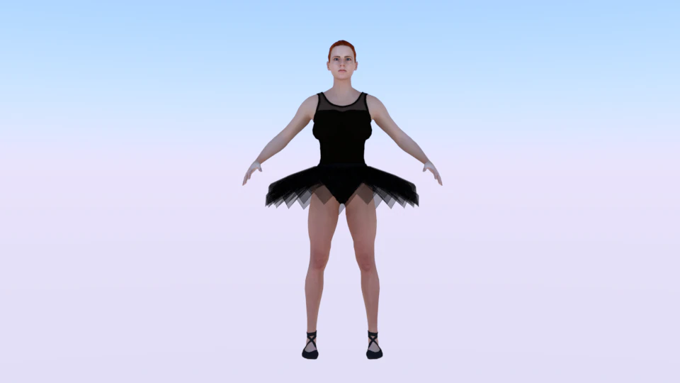 Ballerina 02 3D Model .c4d .max .obj .3ds .fbx .stl .blend 