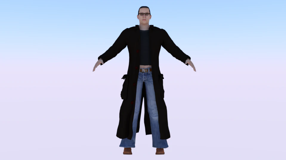 Male in Casual Clothes 01 3D Model .c4d .max .obj .3ds .fbx .stl .blend 
