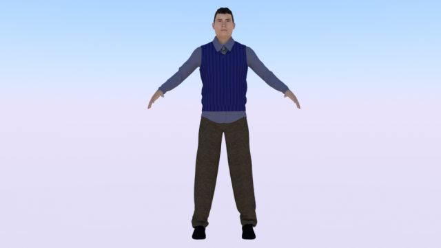 Male in Casual Clothes 02 Model 3D .c4d .max .obj .3ds .fbx .stl .blend 