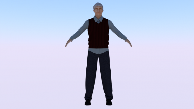Male in Casual Clothes 03 3D Model .c4d .max .obj .3ds .fbx .stl .blend 