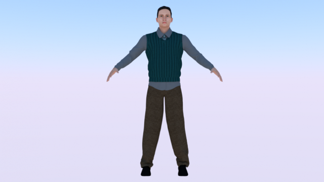 Male in Casual Clothes 04 3D Model .c4d .max .obj .3ds .fbx .stl .blend 