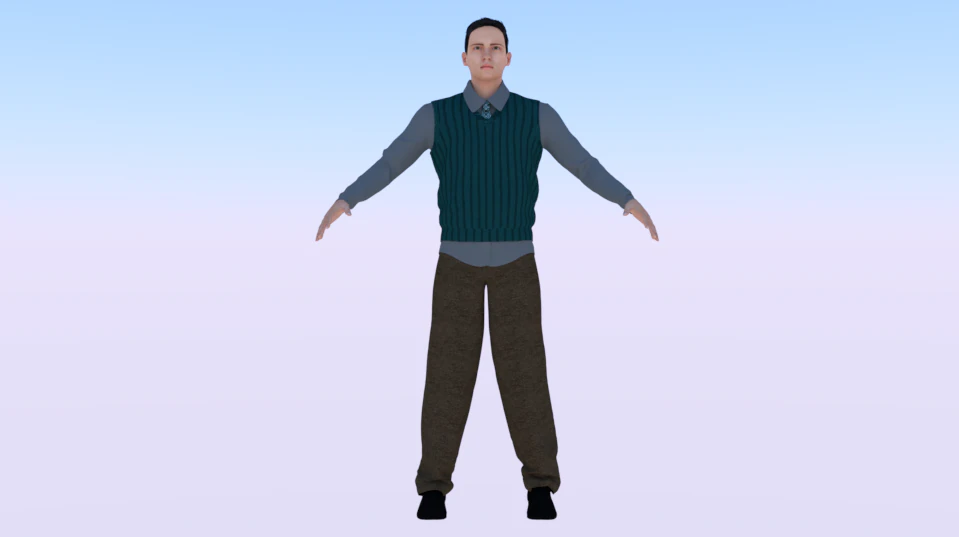 Male in Casual Clothes 04 3D Model .c4d .max .obj .3ds .fbx .stl .blend 
