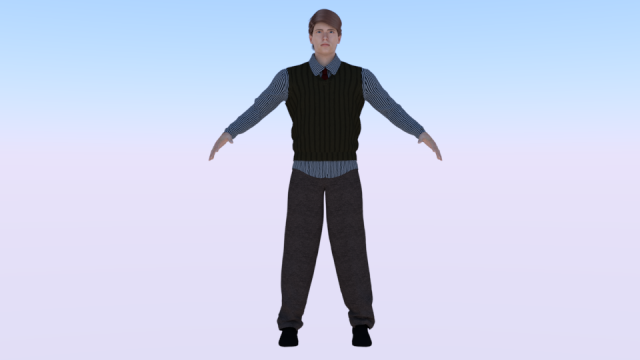 Male in Casual Clothes 05 3D Модель .c4d .max .obj .3ds .fbx .stl .blend 