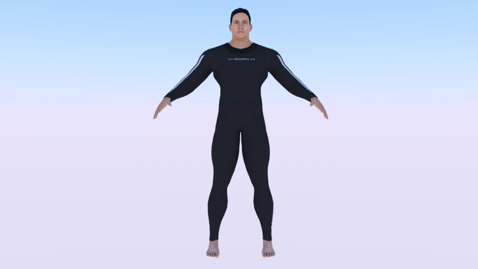 Male in Wetsuit 3D Model .c4d .max .obj .3ds .fbx .stl .blend