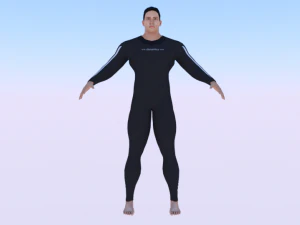 Mannetje in wetsuit 3D Model