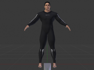 Male in Wetsuit 3D मॉडल