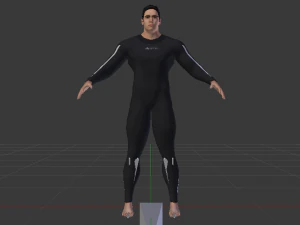 Male in Wetsuit 3D Model
