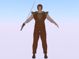 Guerriero maschio 01 Modello 3D