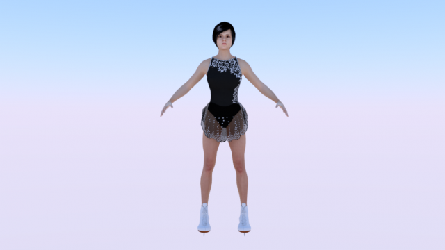 Woman Figure Skater 01 Modèle 3D .c4d .max .obj .3ds .fbx .stl .blend 