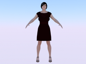 Woman in a Dress 01 3D Model