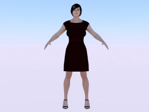 पोशाक में महिला 01 3D मॉडल