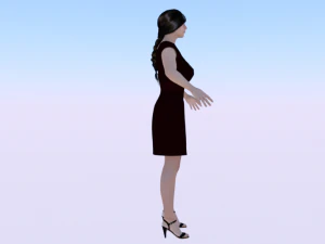 Woman in a Dress 01 3D Model