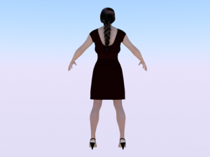 Woman in a Dress 01 3D Model