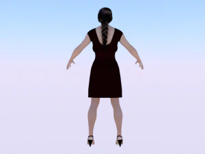 Woman in a Dress 01 3D Model