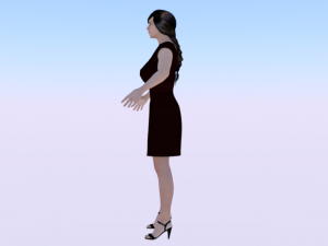 Woman in a Dress 01 3D Model