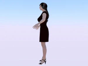 Woman in a Dress 01 3D Model