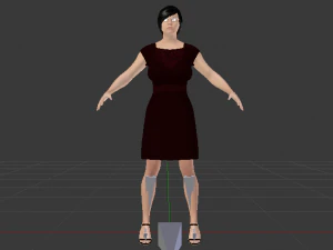 Woman in a Dress 01 3D Model