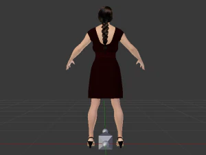 Woman in a Dress 01 3D Model