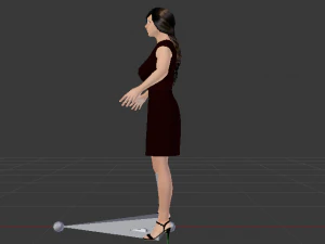 Woman in a Dress 01 3D Model
