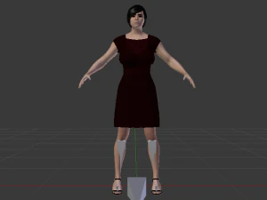 Woman in a Dress 01 3D Model