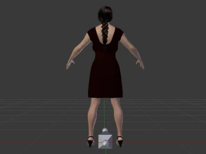 Woman in a Dress 01 3D Model