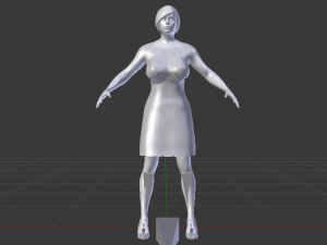 Woman in a Dress 01 3D Model