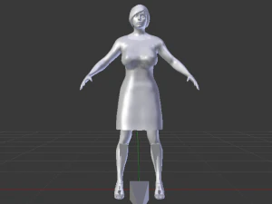 Woman in a Dress 01 3D Model