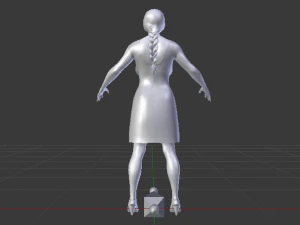 Woman in a Dress 01 3D Model