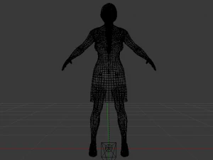 Woman in a Dress 01 3D Model