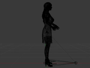 Woman in a Dress 01 3D Model