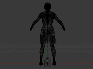 Woman in a Dress 01 3D Model